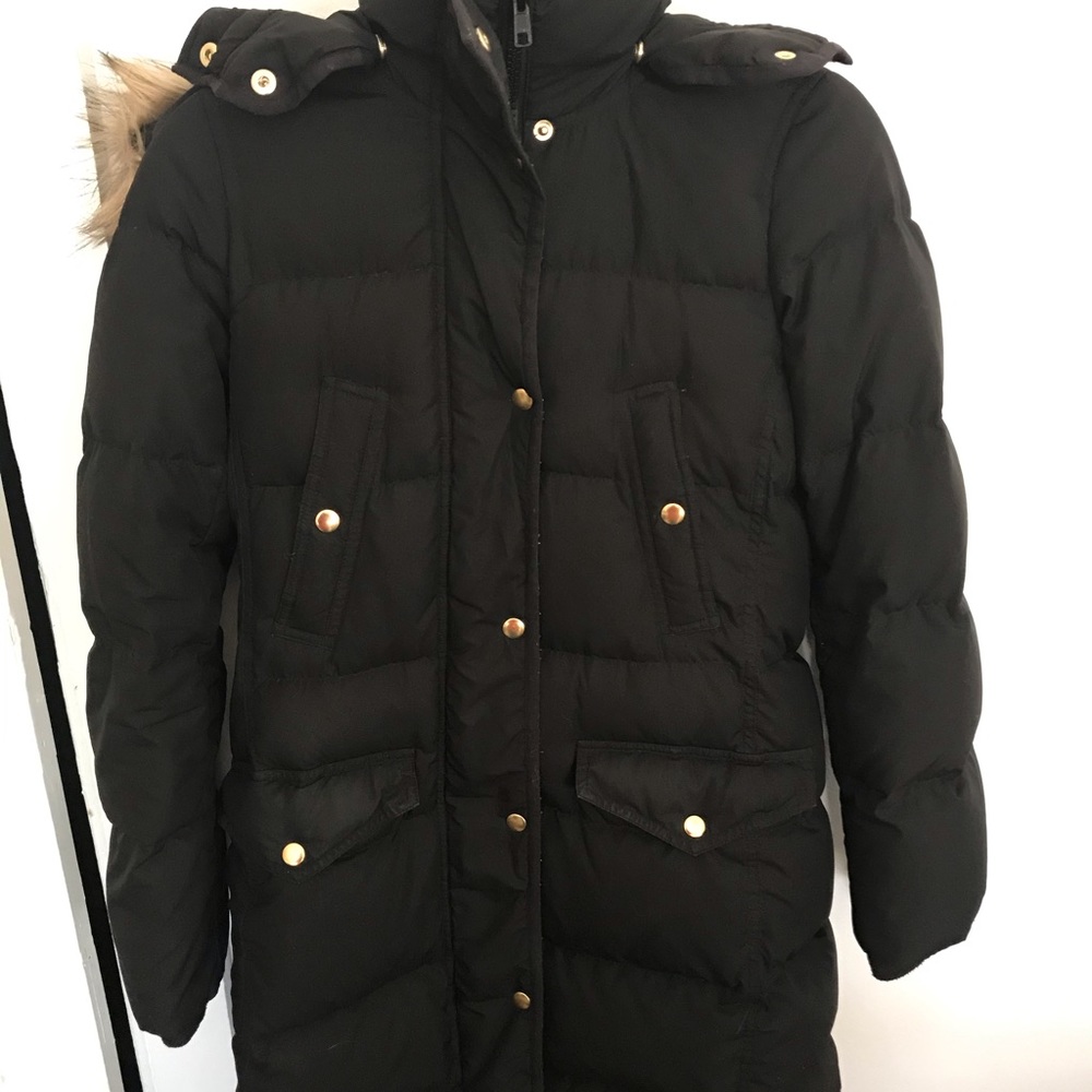 J.Crew black puffer coat